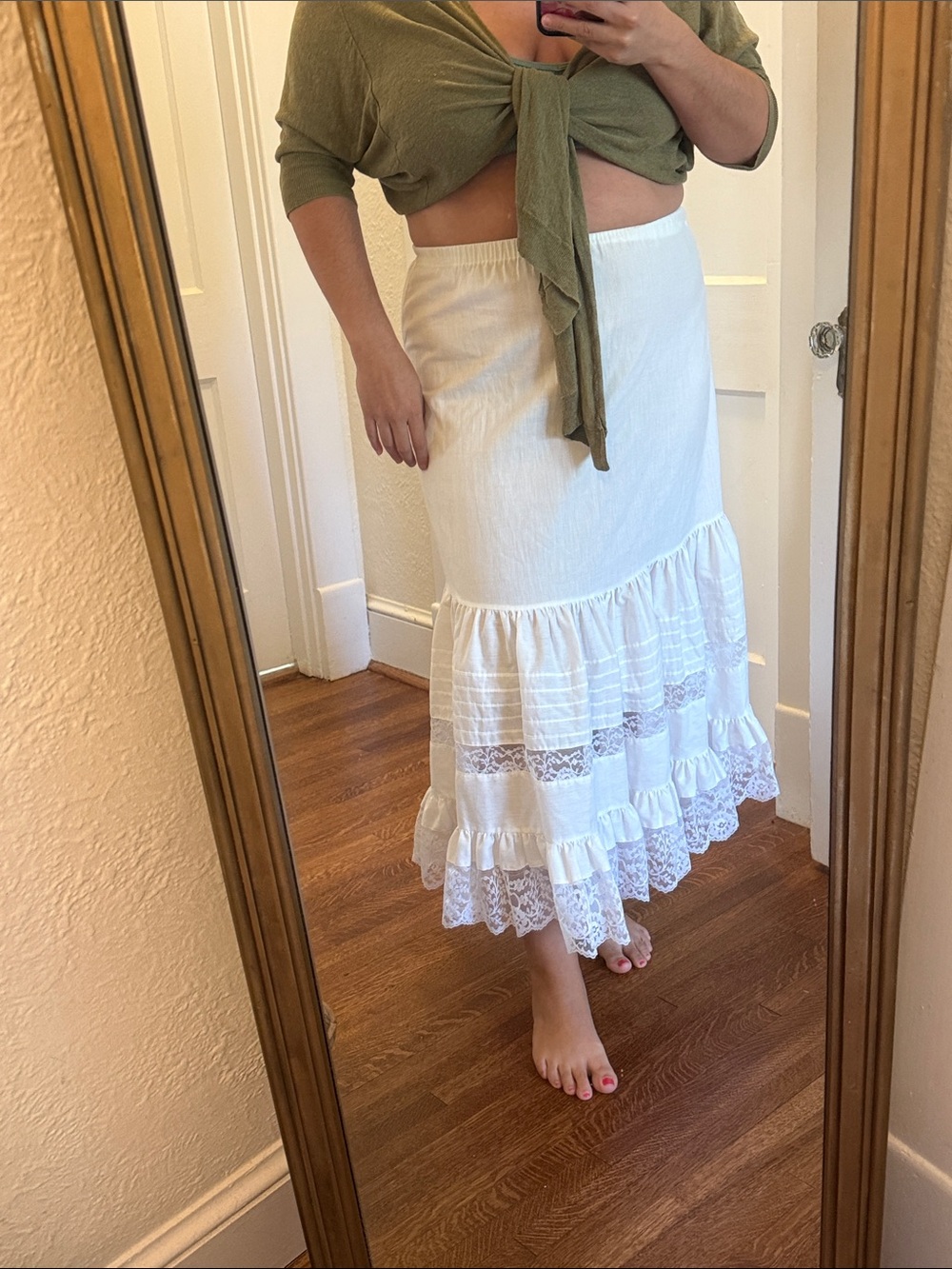 Vintage Avon White Prairie Skirt